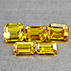 Natural Yellow Ceylon Sapphire 1.95 Ct. 5 Pcs Octagon Shape 4.8 x 3.4 Mm Gems