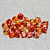 Natural Orange Red Songea Sapphire 2.48 Ct. 30 Pcs Round Diamond Cut 2.5 Mm Gems