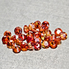 Natural Orange Red Songea Sapphire 2.39 Ct. 30 Pcs Round Diamond Cut 2.5 Mm Gems