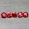 Natural Red Orangish Songea Sapphire 0.92 Ct. 5 Pcs Round Shape 3.1 Mm Gemstones