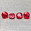 Natural Red Orangish Songea Sapphire 1.20 Ct. 4 Pcs Round Shape 3.7 Mm Gemstones