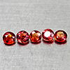 Natural Red Orangish Songea Sapphire 0.87 Ct. 5 Pcs Round Shape 3.1 Mm Gemstone