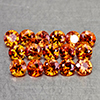 Natural Orange Red Songea Sapphire 1.09 Ct. 16 Pcs Round Diamond Cut 2.4 Mm Gems