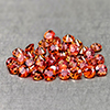 Natural Orange Red Songea Sapphire 1.27 Ct. 40 Pcs Round Diamond Cut 1.8 Mm Gems