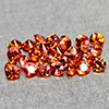 Natural Orange Red Songea Sapphire 1.05 Ct. 29 Pcs Round Diamond Cut 2 Mm Gems