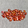 Natural Orange Red Songea Sapphire 0.98 Ct. 56 Pcs Round Diamond Cut 1.5 Mm Gems