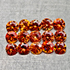 Natural Orange Red Songea Sapphire 1.60 Ct. 15 Pcs Round Diamond Cut 2.9 Mm Gems