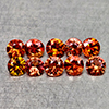 Natural Orange Red Songea Sapphire 0.89 Ct. 10 Pcs Round Diamond Cut 2.6 Mm Gems