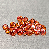 Natural Orange Red Songea Sapphire 1.27 Ct. 29 Pcs Round Diamond Cut 2.1 Mm Gems