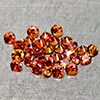Natural Orange Red Songea Sapphire 1.58 Ct. 32 Pcs Round Diamond Cut 2.1 Mm Gems