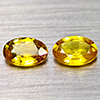 Natural Yellow Fancy Color Songea Sapphire 0.85 Ct. 2 Pcs Oval Shape Gemstones