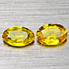 Natural Yellow Fancy Color Songea Sapphire 0.88 Ct. 2 Pcs Oval Shape Gemstones