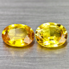 Natural Yellow Fancy Color Songea Sapphire 1.23 Ct. 2 Pcs Oval Shape Gemstones