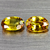 Natural Yellow Fancy Color Songea Sapphire 1.00 Ct. 2 Pcs Oval Shape Gemstones