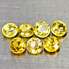 Natural Yellow Songea Sapphire 1.65 Ct. 7 Pcs Round Shape 3.5 Mm Gemstones