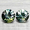 Natural Fancy Color Sapphire 0.46 Ct. 2 Pcs Round Diamand Cut 3.6 Mm Gemstones