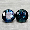 Natural Fancy Color Sapphire 0.40 Ct. 2 Pcs Round Diamand Cut 3.4 Mm Gemstones