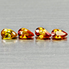Natural Yellow Orange Songea Sapphire 1.07 Ct. 4 Pcs Pear Shape Gemstones