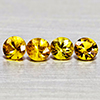 Natural Yellow Sapphire 0.83 Ct. 4 Pcs Round Diamond Cut 3.5 Mm Gemstones