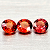 Natural Orangish Red Songea Sapphire 0.50 Ct. 3 Pcs Round Shape 3.3 Mm Gemstone