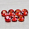 Natural Orangish Red Songea Sapphire 1.09 Ct. 7 Pcs Round Shape 3 Mm Gemstones