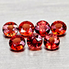 Natural Orangish Red Songea Sapphire 1.12 Ct. 7 Pcs Round Shape 3 Mm Gemstones
