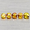 Natural Orange Yellow Songea Sapphire 0.97 Ct. 5 Pcs Round Shape Gemstones