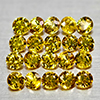 Natural Yellow Songea Sapphire 1.28 Ct. 20 Pcs Round Diamond Cut 2.2 Mm Gemstone