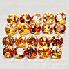 Natural Orange Songea Sapphire 0.73 Ct. 20 Pcs Round Shape 2 Mm Gemstones