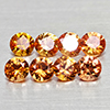 Natural Orange Songea Sapphire 0.61 Ct. 8 Pcs Round Shape 2.6 Mm Gemstones