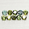 Natural Green Sapphire 1.03 Ct. 10 Pcs Round Diamond Cut Gemstones From Thailand