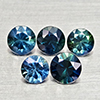 Natural Blue Sapphire 1.30 Ct. 5 Pcs Round Diamond Cut 4.1 Mm Gemstones