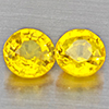 Natural Yellow Sapphire 0.61 Ct. 2 Pcs Round Shape 4 Mm Gemstone from Thailand
