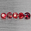 Natural Orangish Red Songea Sapphire 0.58 Ct. 5 Pcs Round Diamond Cut 2.5 Mm Gemstones From Tanzania