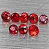 Natural Orangish Red Songea Sapphire 1.47 Ct. 8 Pcs Round Diamond Cut 3 Mm Gemstones From Tanzania