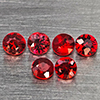 Natural Orangish Red Songea Sapphire 0.60 Ct. 6 Pcs Round Shape 2.4 Mm Gemstones From Tanzania