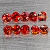 Natural Orangish Red Songea Sapphire 0.61 Ct. 10 Pcs Round Diamond Cut 2 Mm Gemstones From Tanzania