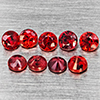 Natural Orangish Red Songea Sapphire 1.54 Ct. 9 Pcs Round Diamond Cut 3 Mm Gemstones From Tanzania