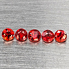 Natural Orangish Red Songea Sapphire 0.90 Ct. 5 Pcs Round Diamond Cut 3 Mm Gemstones From Tanzania