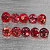 Natural Orangish Red Songea Sapphire 1.16 Ct. 10 Pcs Round Diamond Cut 2.6Mm Gemstones From Tanzania