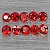Natural Orangish Red Songea Sapphire 0.63 Ct. 10 Pcs Round Diamond Cut 2 Mm Gemstones From Tanzania