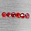 Natural Orangish Red Songea Sapphire 0.64 Ct. 5 Pcs Round Diamond Cut 2.4 Mm Gemstones From Tanzania