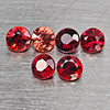 Natural Orangish Red Songea Sapphire 0.71 Ct. 6 Pcs Round Shape 2.5 Mm Gemstones From Tanzania