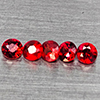 Natural Orangish Red Songea Sapphire 0.58 Ct. 5 Pcs Round Diamond Cut 2.8 Mm Gemstones From Tanzania