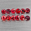 Natural Orangish Red Songea Sapphire 0.83 Ct. 12Pcs Round Diamond Cut 2.2 Mm Gemstones From Tanzania