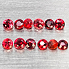 Natural Orangish Red Songea Sapphire 0.81 Ct. 12Pcs Round Diamond Cut 2.1 Mm Gemstones From Tanzania