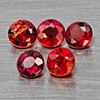 Natural Orangish Red Songea Sapphire 0.78 Ct. 5 Pcs Round Diamond Cut 2.8 Mm Gemstones From Tanzania
