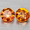 Natural Orange Yellow Sapphire 0.18 Ct. 2 Pcs Round Diamond Cut 2.8 Mm Gemstones