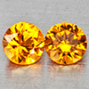 Natural Orange Yellow Sapphire 0.22 Ct. 2 Pcs Round Diamond Cut 2.9 Mm Gemstones