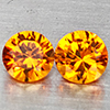 Natural Orange Yellow Sapphire 0.21 Ct. 2 Pcs Round Diamond Cut 2.8 Mm Gemstones